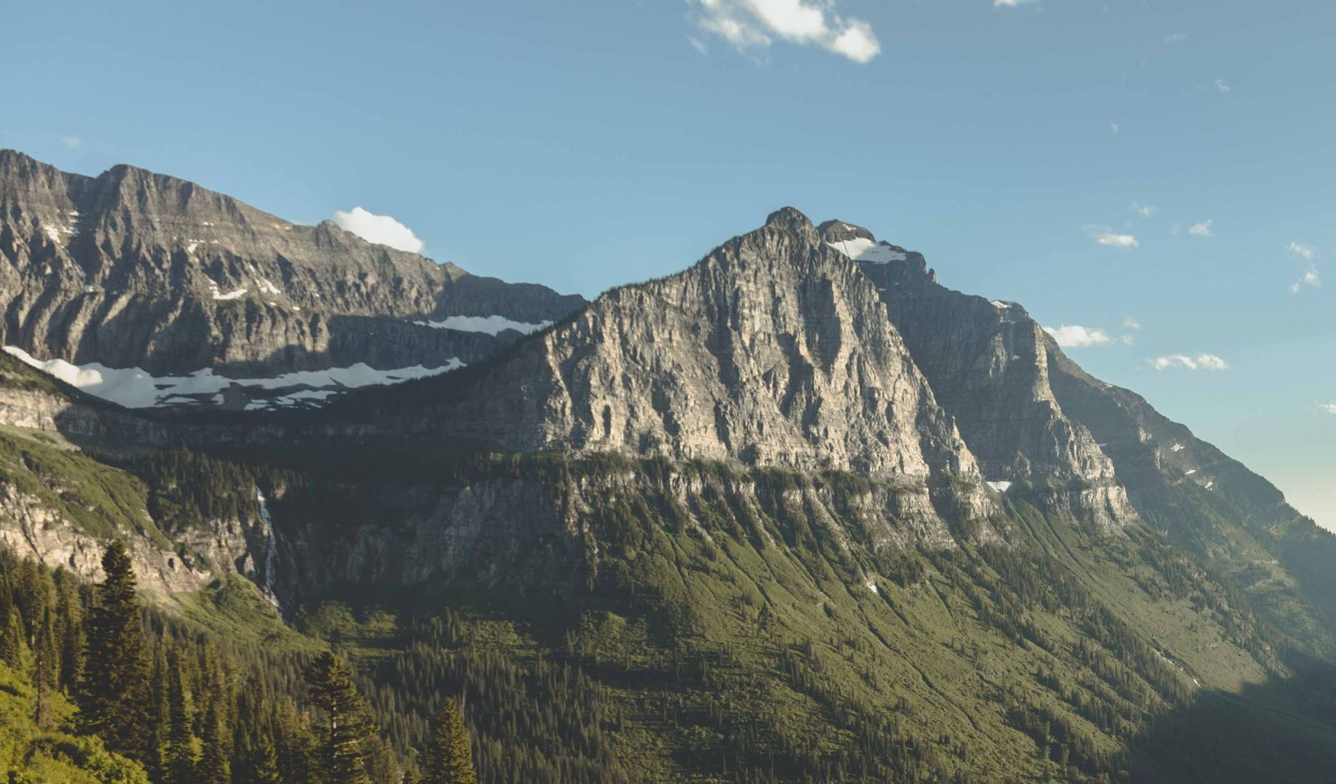 Exposed granite mountain cliff face